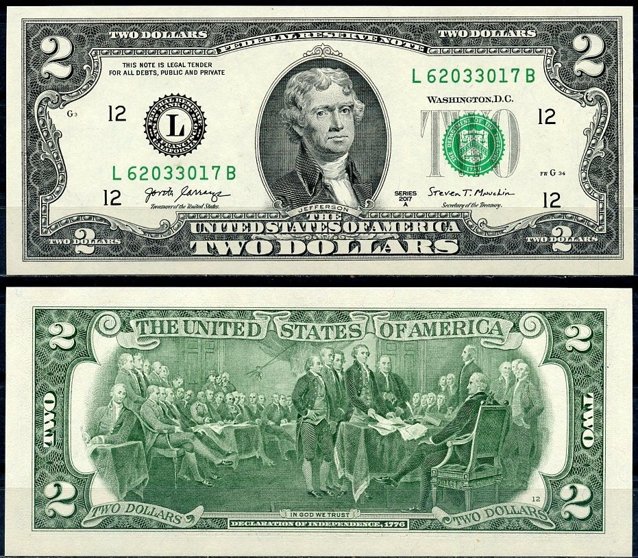 США 2 доллара 2017 Pick W545 бумага UNC (пресс) 7376-8-3-1