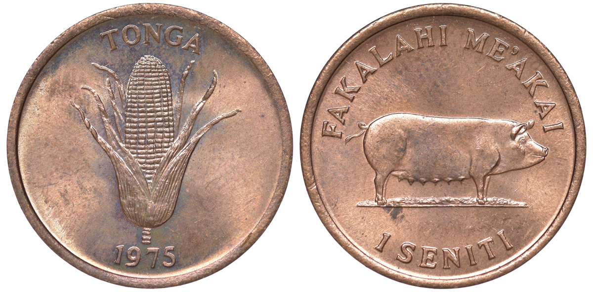 Тонга 1 сенити 1975 FAO KM 42 бронза UNC 4401-114