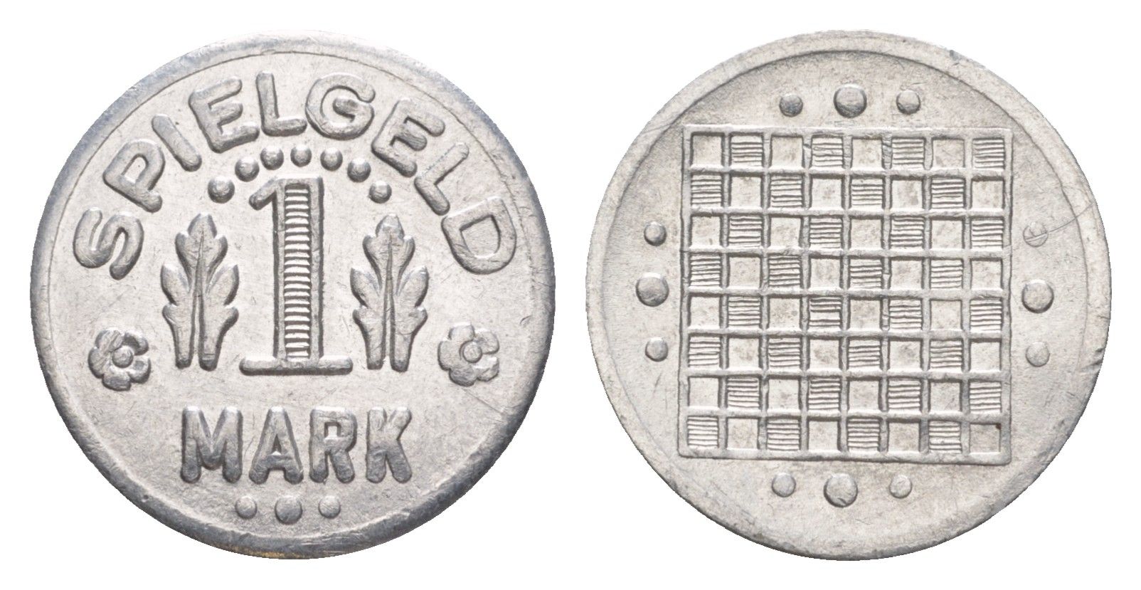 Германия игровой жетон в 1 марку ND разновидность - Глобус, вес 0,8 гр, диаметр 20 мм алюминий UNC 4636-957