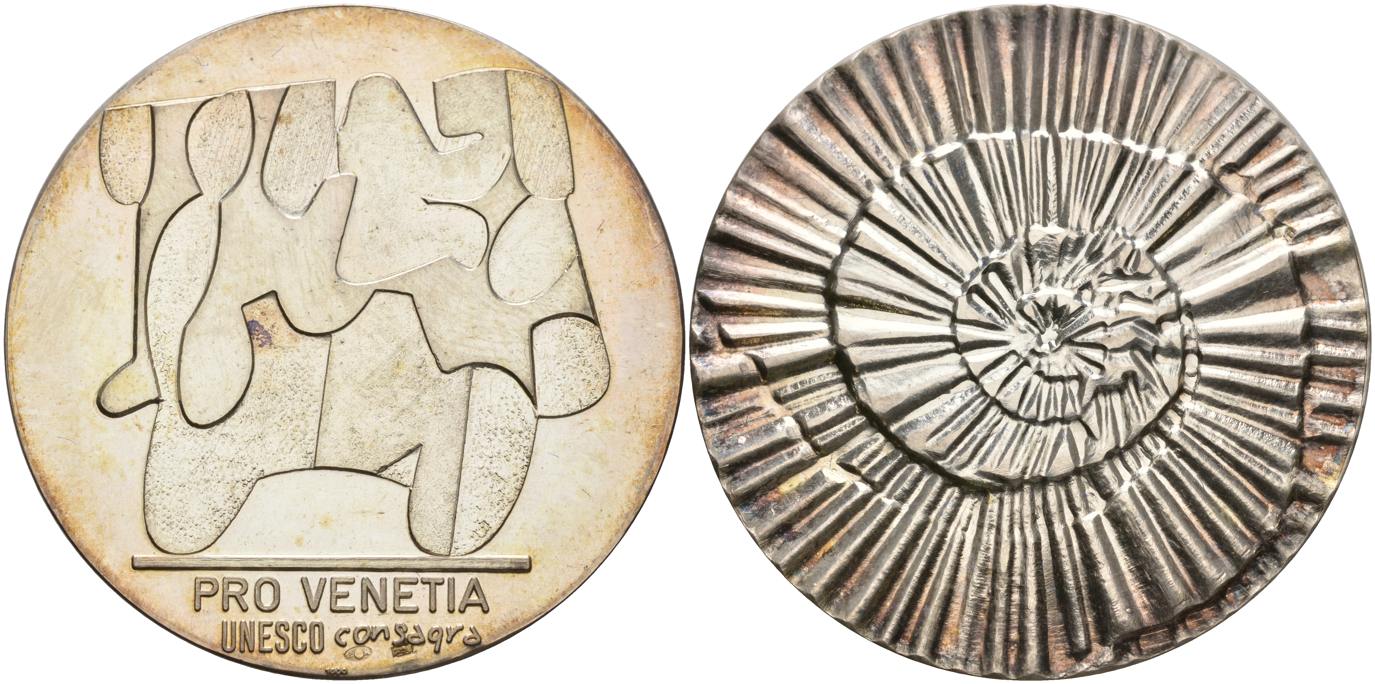 Нидерланды медаль ND Венеция - сокровище ЮНЕСКО, лабиринт, в коробке диаметр 40 мм. вес 25,48 г серебро 4-5-1-8