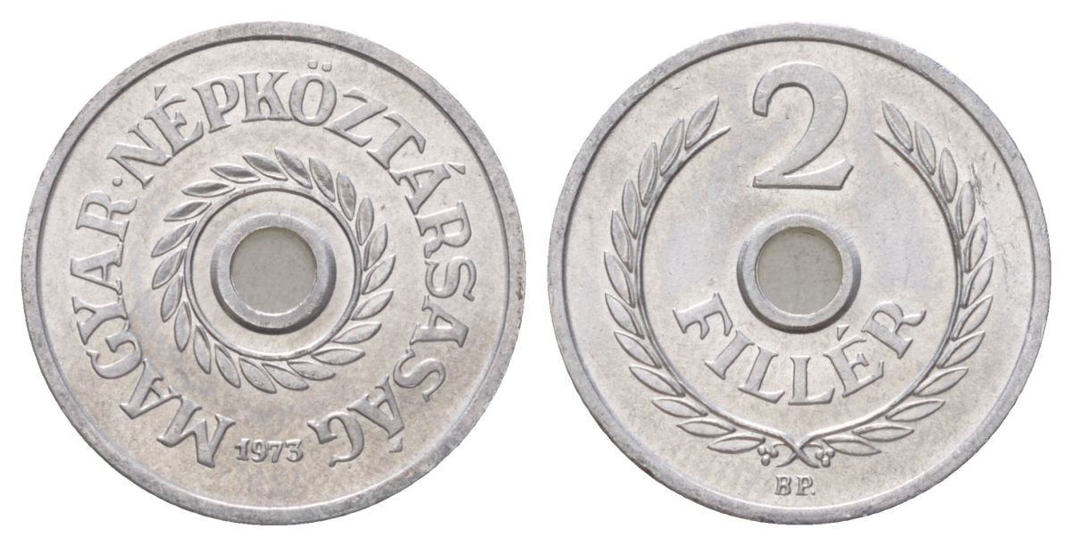 Венгрия 2 филлера 1973 BP KM 546 алюминий UNC 4627-1039