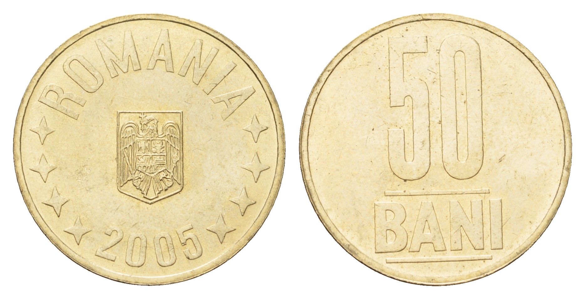 Румыния 50 бань (бани) 2005 KM 192 никель латунь UNC 3459-722
