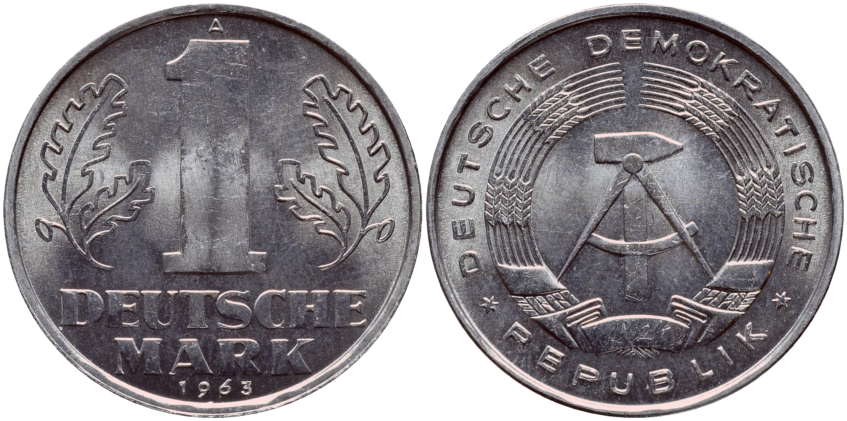 ГДР 1 МАРКА 1963 А KM 13 алюминий UNC 1523-213