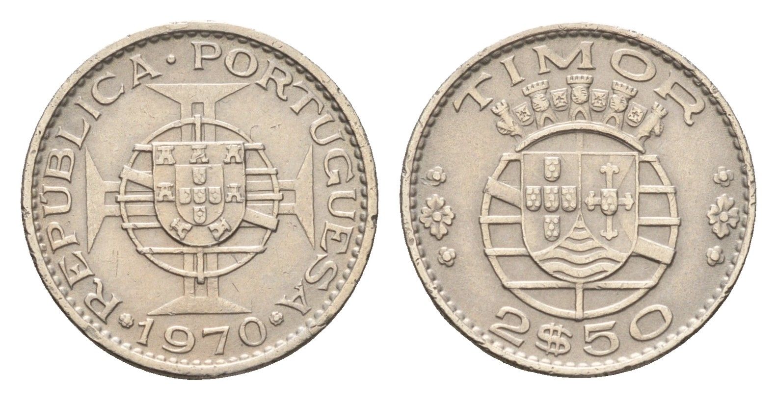 Португальский Тимор 2,5 эскудо 1970 год-тип KM 20 медно-никель 4669-738