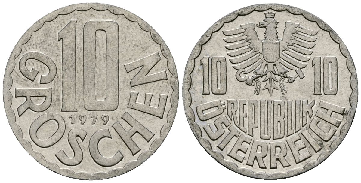 Австрия 10 грошей 1979 KM 2878 алюминий 4138-424