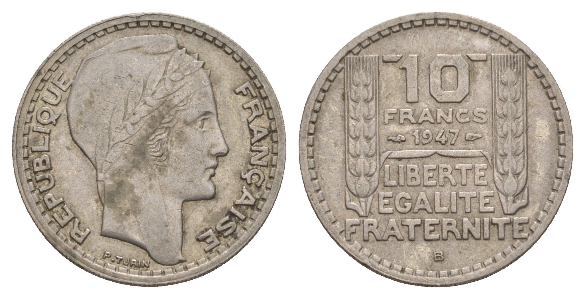 Франция 10 франков 1947 B KM 908.1 медно-никель    4660-244