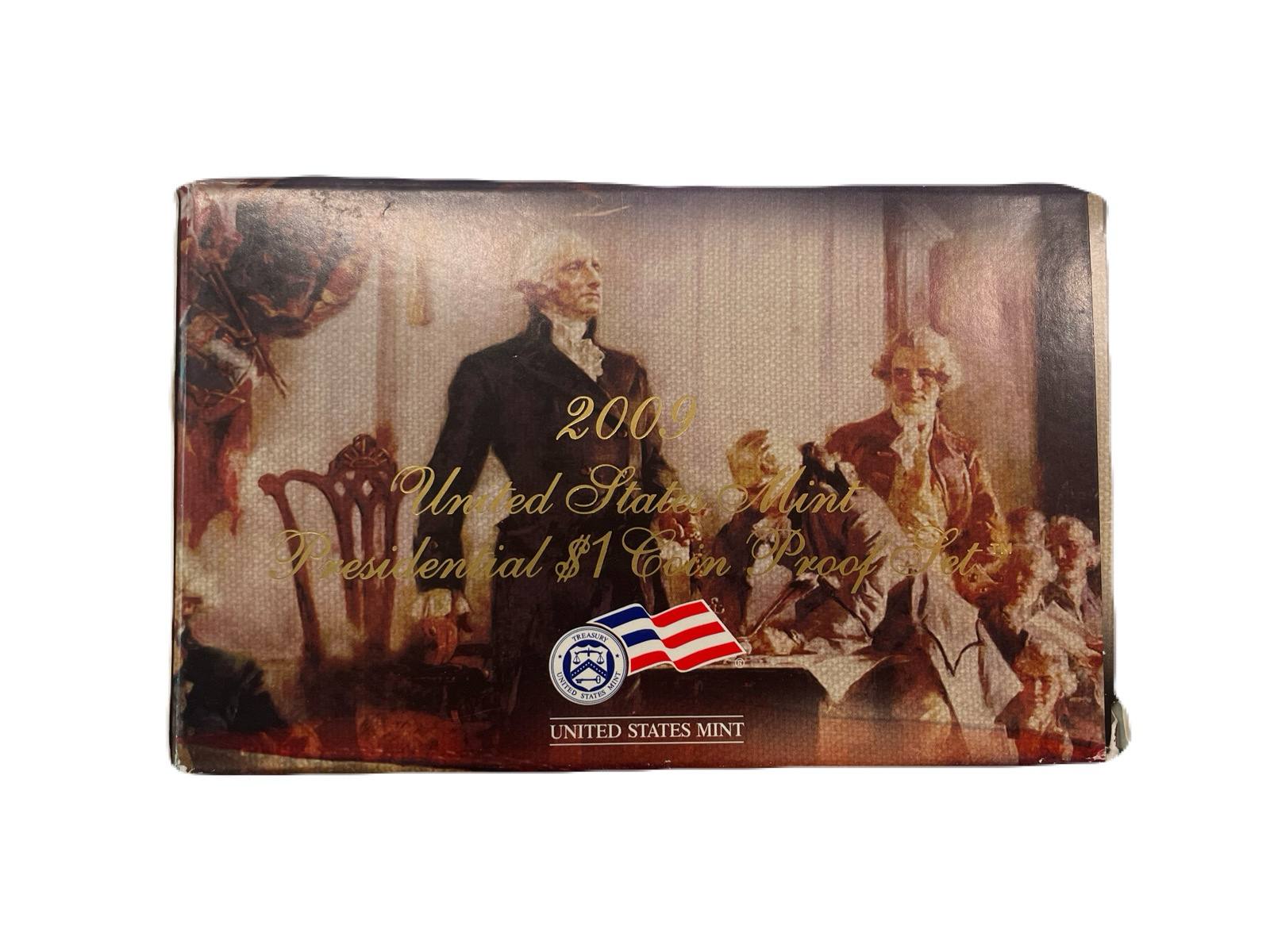 США набор из 4 монет (1 доллар) 2009 серия президенты США, в оригинальной упаковке KM 450, 451, 452 и 453 PROOF 1-5-3-26