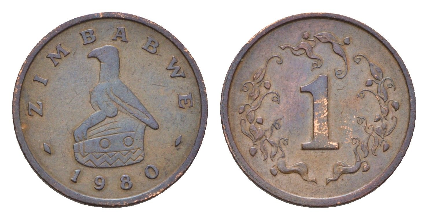 Зимбабве 1 цент 1980 птица-идол KM 1 бронза 4679-559