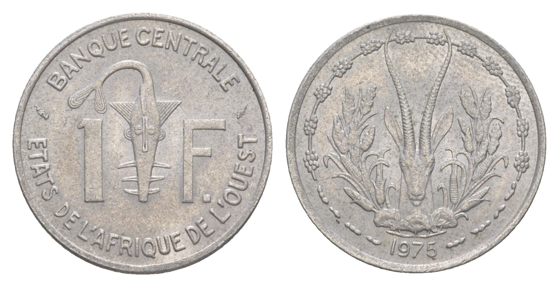 Западная Африка (BCEAO) 1 франк 1975 KM 3.1 алюминий 4646-621