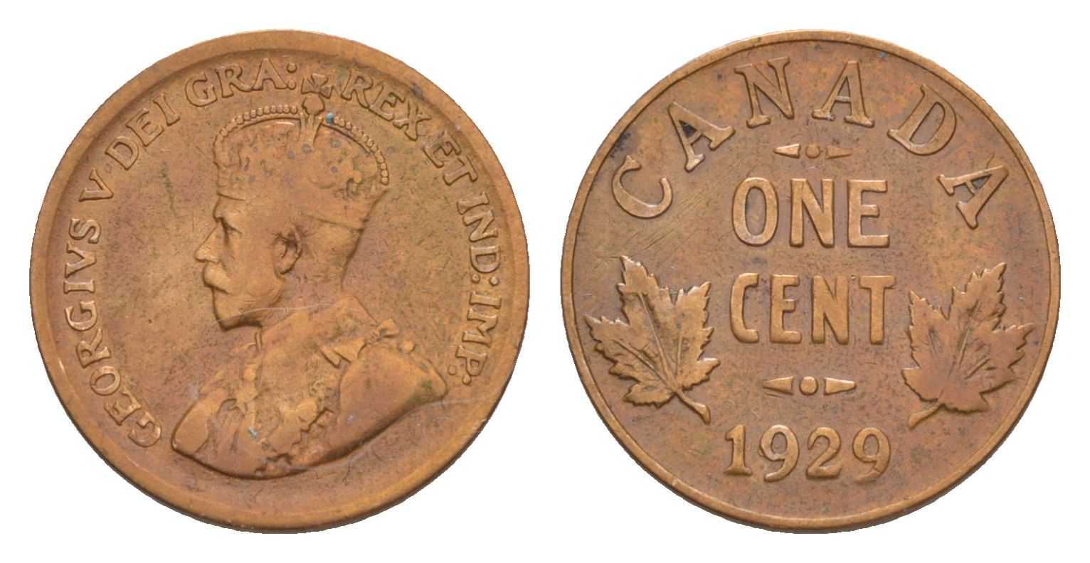 Канада 1 цент 1929 Георг V (1910-1936) KM 28 бронза 4639-243