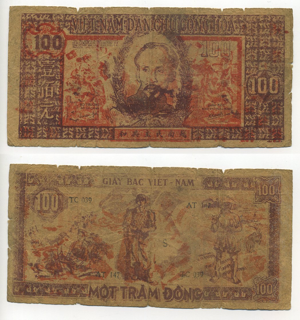 Северный Вьетнам 100 донгов 1948 Хо Ши Мин Pick 28 a  бумага   6294-85-2-1
