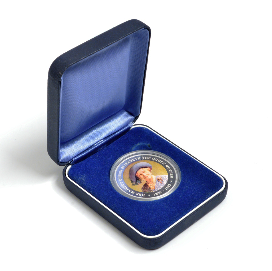 Острова Кука 1 доллар 2002 королева-мать, в оригинальной коробке, сертификат KM 437 серебро PROOF 2-4-2-09