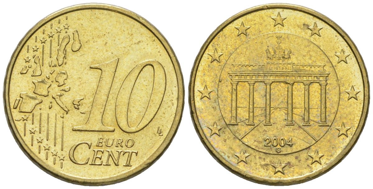 Германия 10 евроцентов 2004 G KM 210 нордик 4580-432