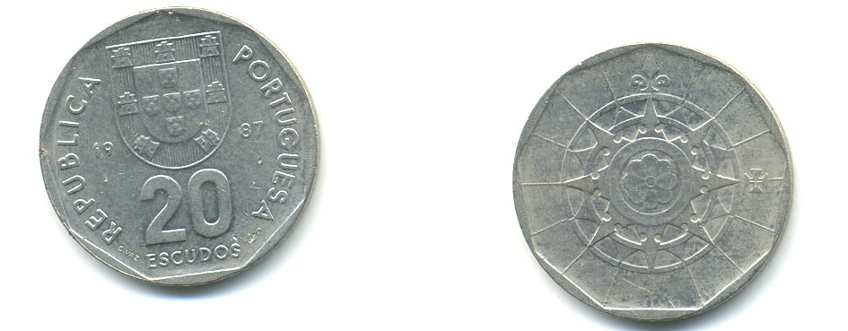 ПОРТУГАЛИЯ 20 ЭСКУДО 1987 INCM KM 634.1 медно-никель 54-2414