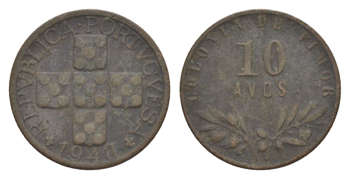 Португальский Тимор 10 аво 1948 KM 5 бронза 4630-1133