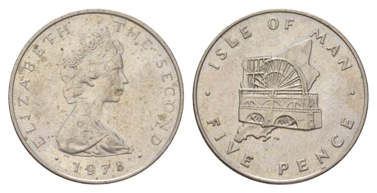 Остров Мэн 5 пенсов 1978 KM 35 медно-никель UNC 4622-512