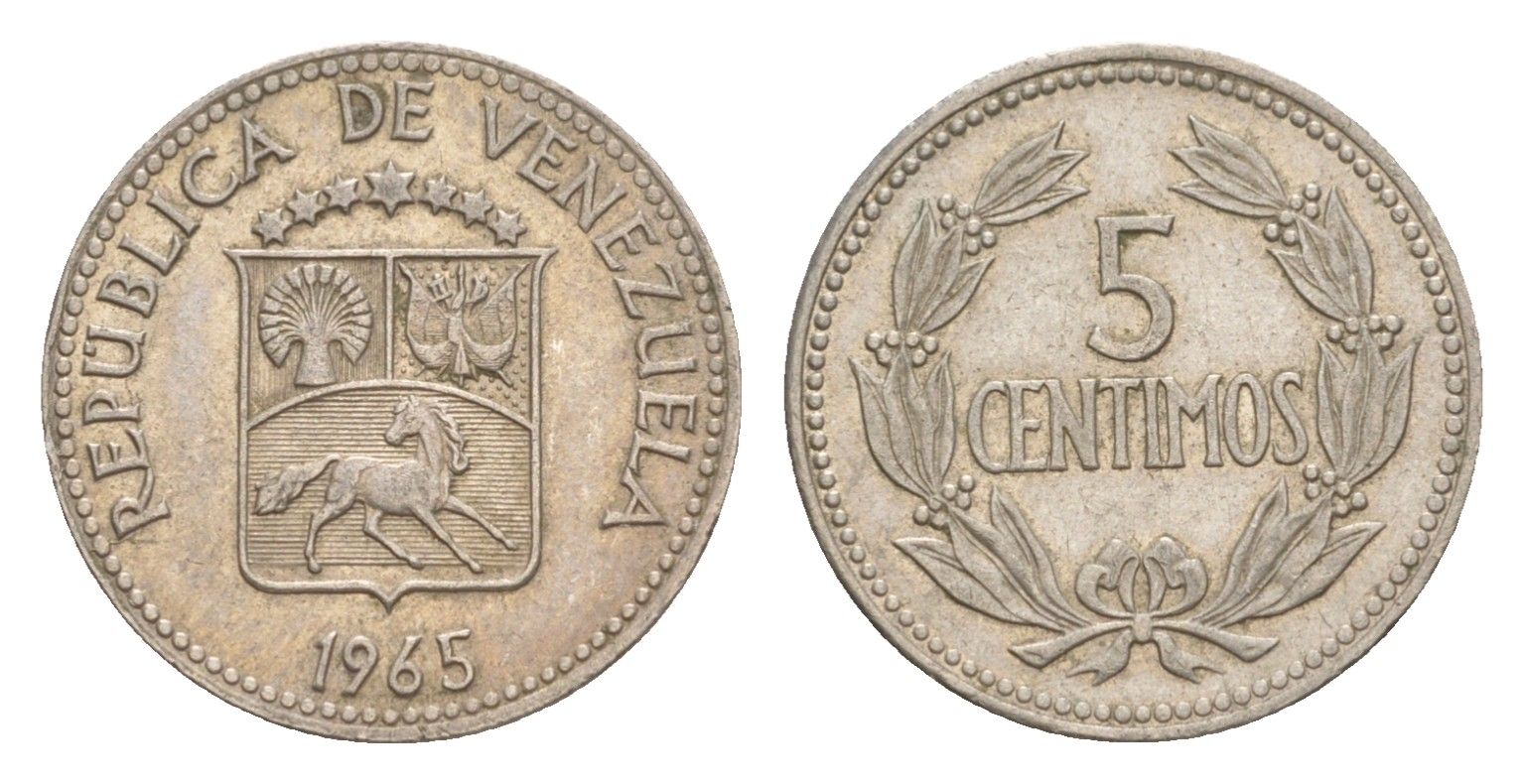 Венесуэла 5 сентимо 1965 Y 38.2 медно-никель 4649-846