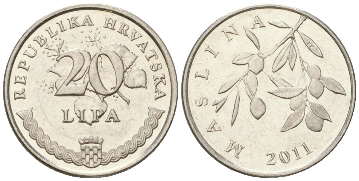 Хорватия 20 лип 2011 нечетный год KM 7 сталь плакированная никелем  UNC  105-441