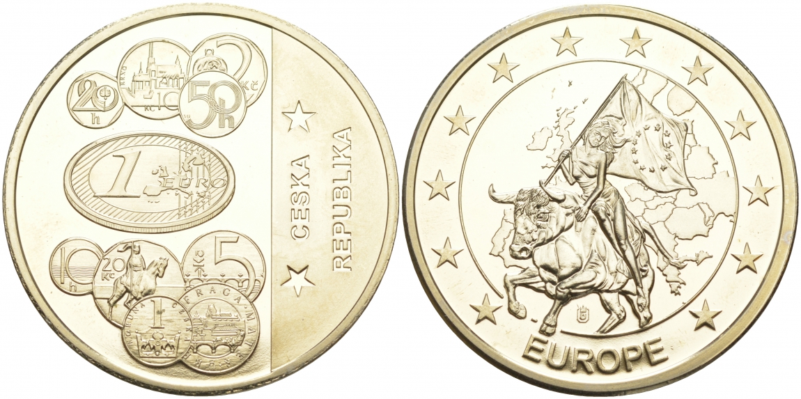 ЕВРОПА МЕДАЛЬ XXI ВЕК МОНЕТЫ ЧЕШСКОЙ РЕСПУБЛИКИ медно-никель PROOF 02-035-25