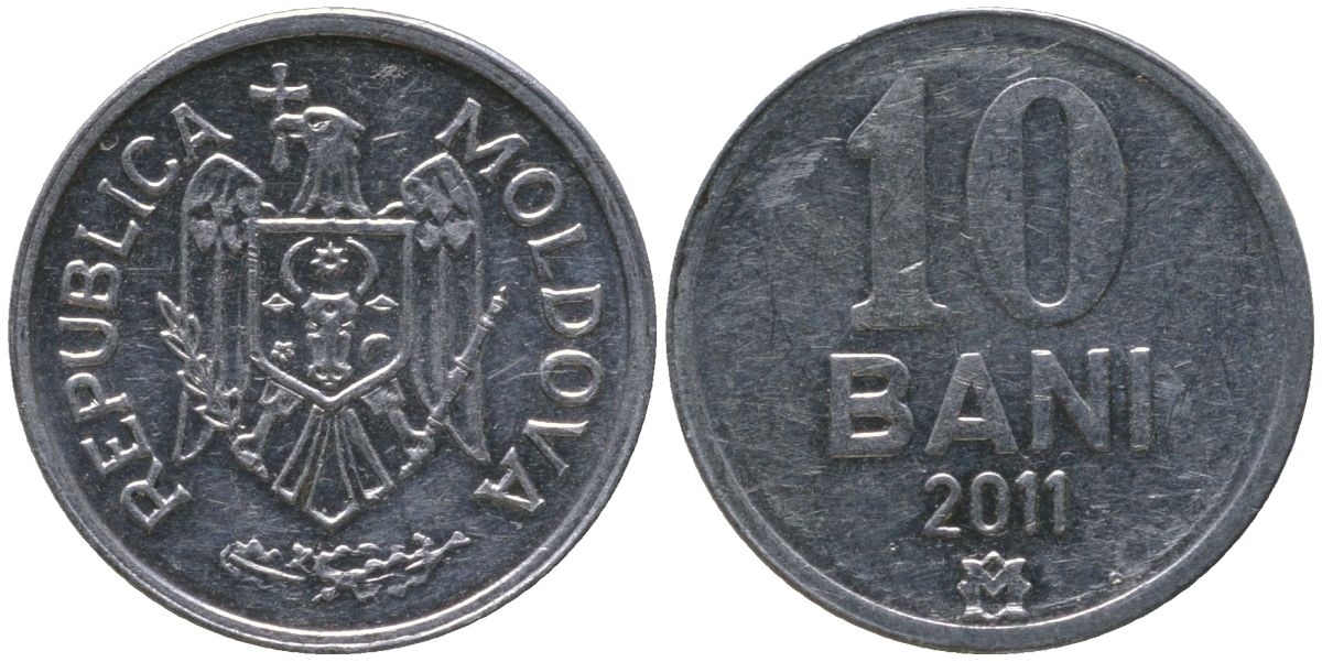 Молдавия 10 бани 2011 KM 7 алюминий 4549-828
