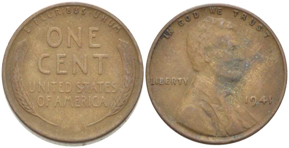 США 1 ЦЕНТ 1941 ЛИНКОЛЬН KM 132 бронза 218-822