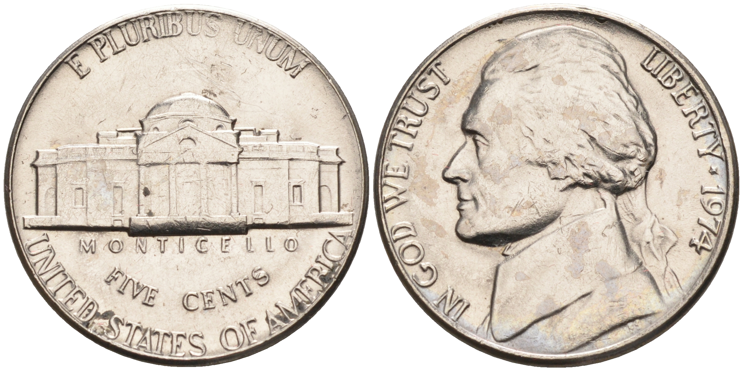 США 5 центов 1974 Джефферсон KM А192 медно-никель    4595-644