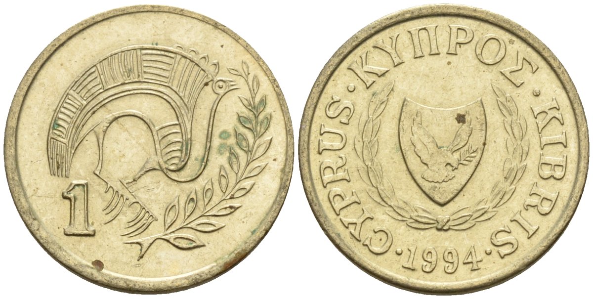 Кипр 1 цент 1994 KM 53.3 никель латунь 4174-1153