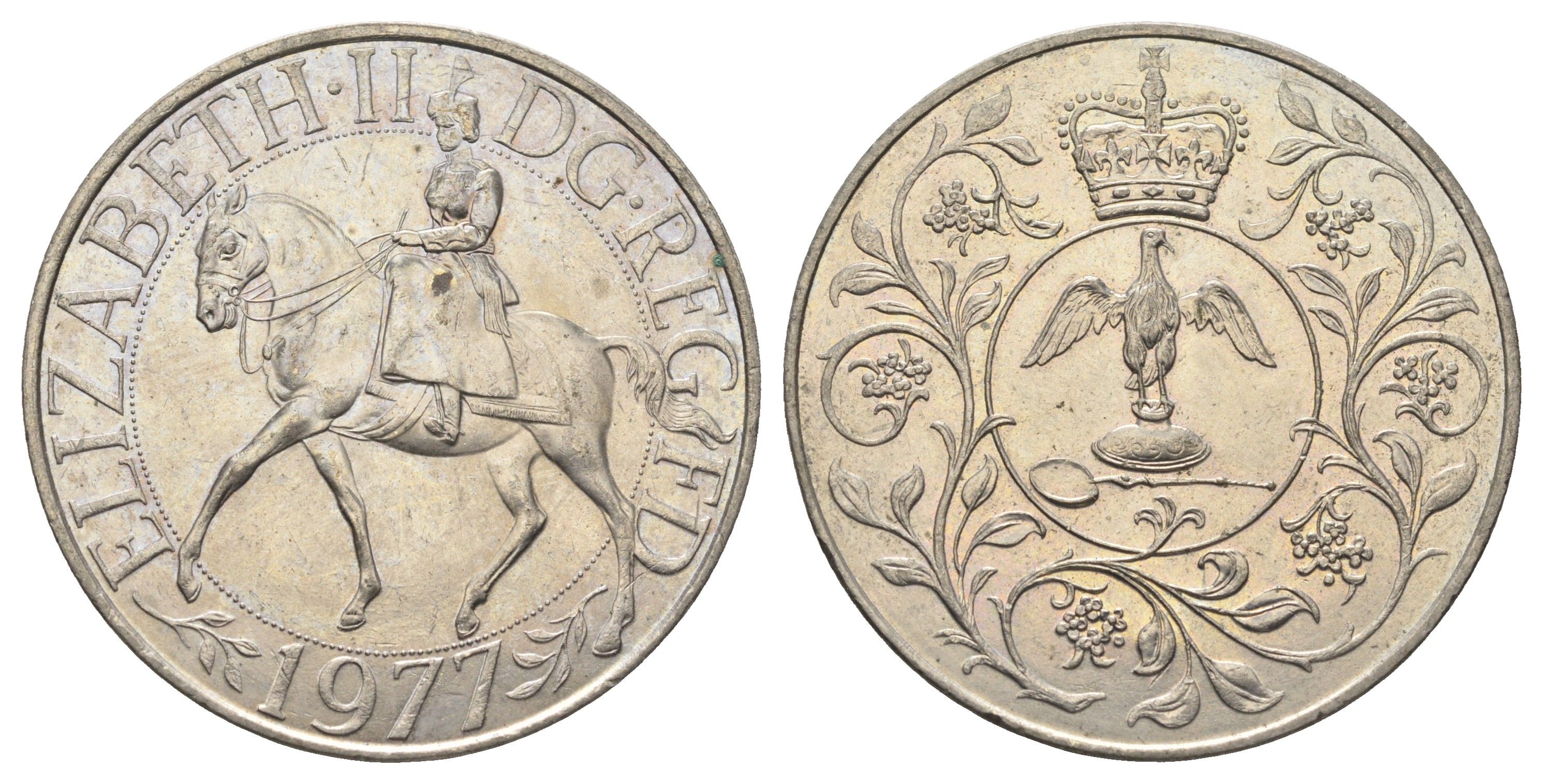 Великобритания 25 пенсов 1977 25 лет со дня коронации Елизаветы, Елизавета II (1952-2022) KM 894, Spink 4136 медно-никель aUNC 4386-533