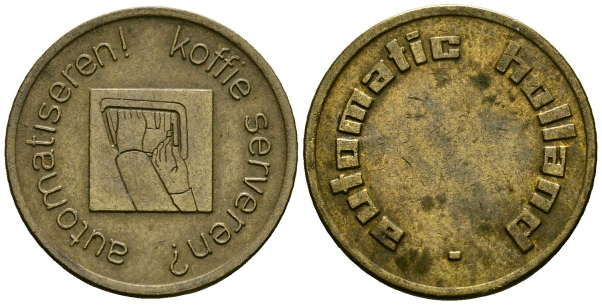 Нидерланды жетон ND жетон кофемашины латунь 4136-451