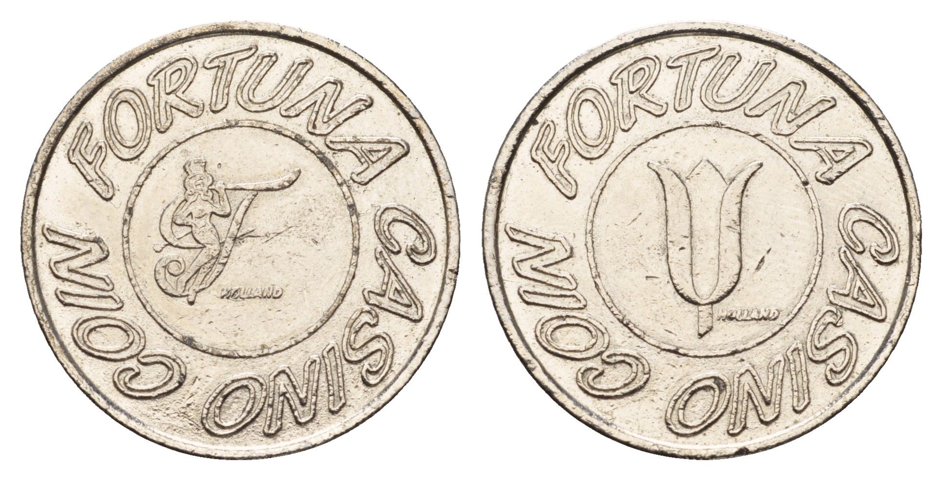 Нидерланды жетон казино диаметр 24 мм, вес 7,5 гр никель 210-515