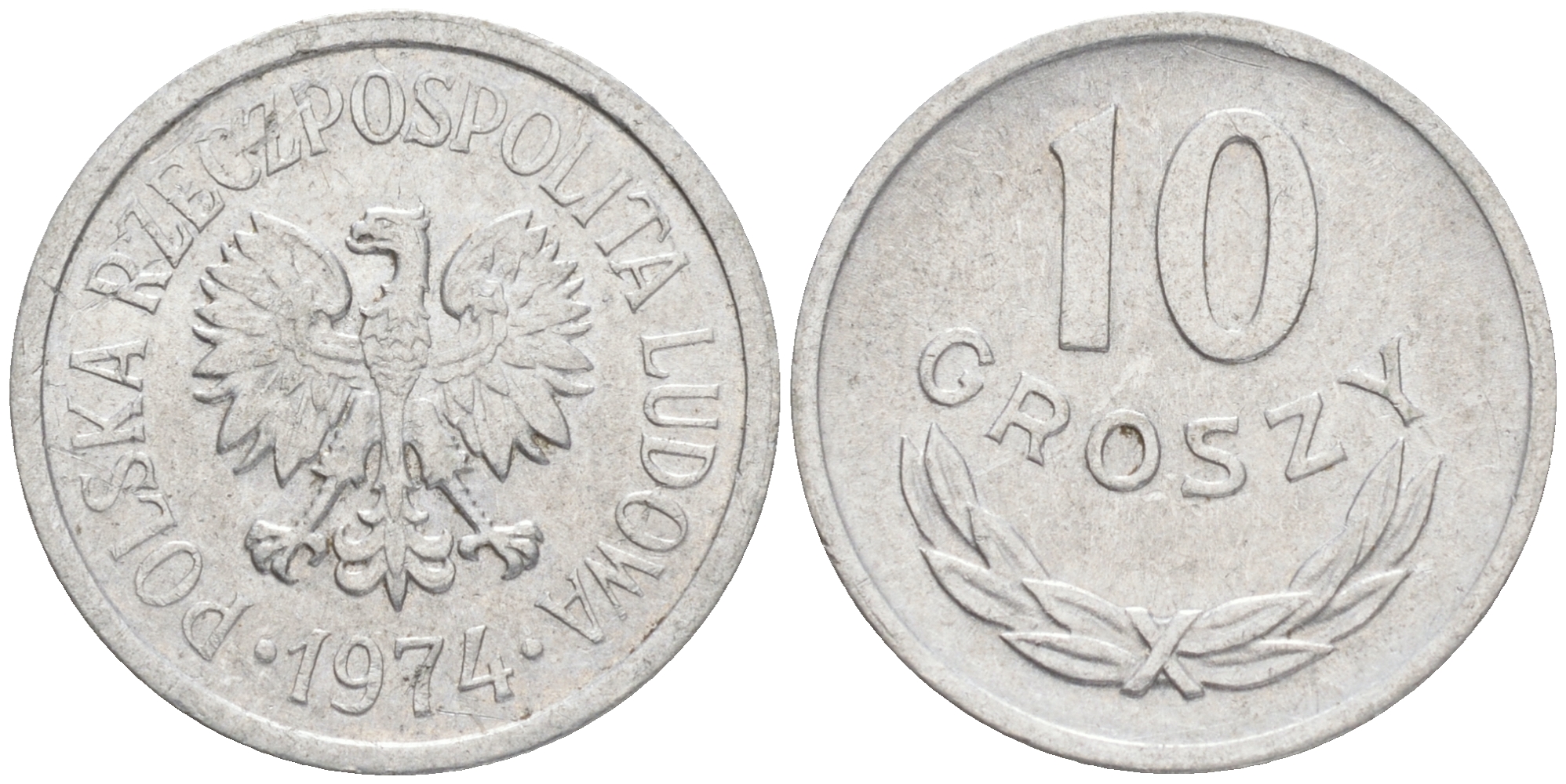 ПОЛЬША 10 ГРОШЕЙ 1974 КРЕМНИЦА KM АА47 алюминий XF 4528-827