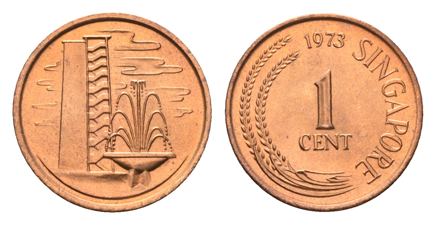 Сингапур 1 цент 1973  KM 1 бронза  UNC  M82-02