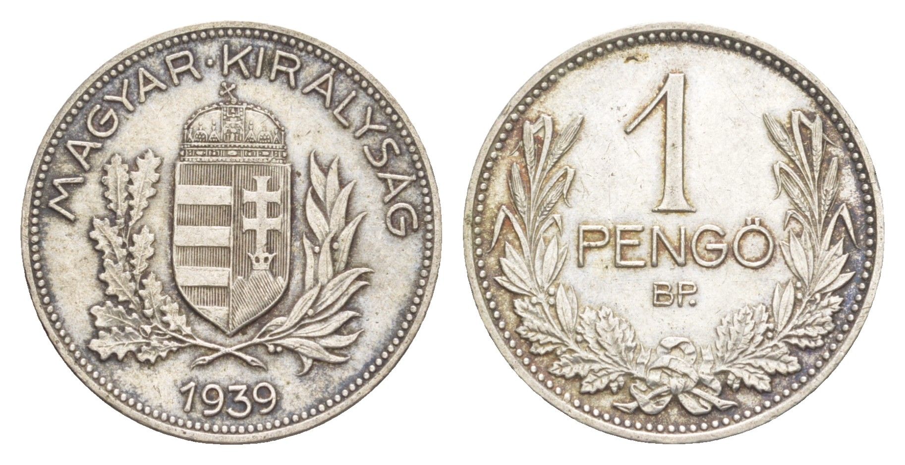 Венгрия 1 пенге 1939 KM 510 серебро 4637-457