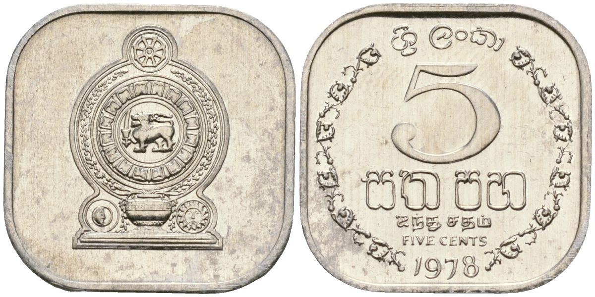 Шри-Ланка 5 центов 1978 KM 139a алюминий 4136-568