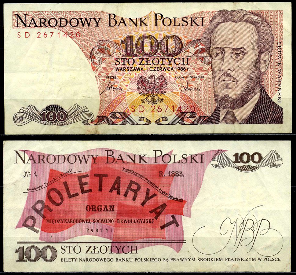 Польша 100 злотых 1986 1 июня 1986, Людвиг-Фаддей Варынский Pick 143е бумага 6287-18-3-2