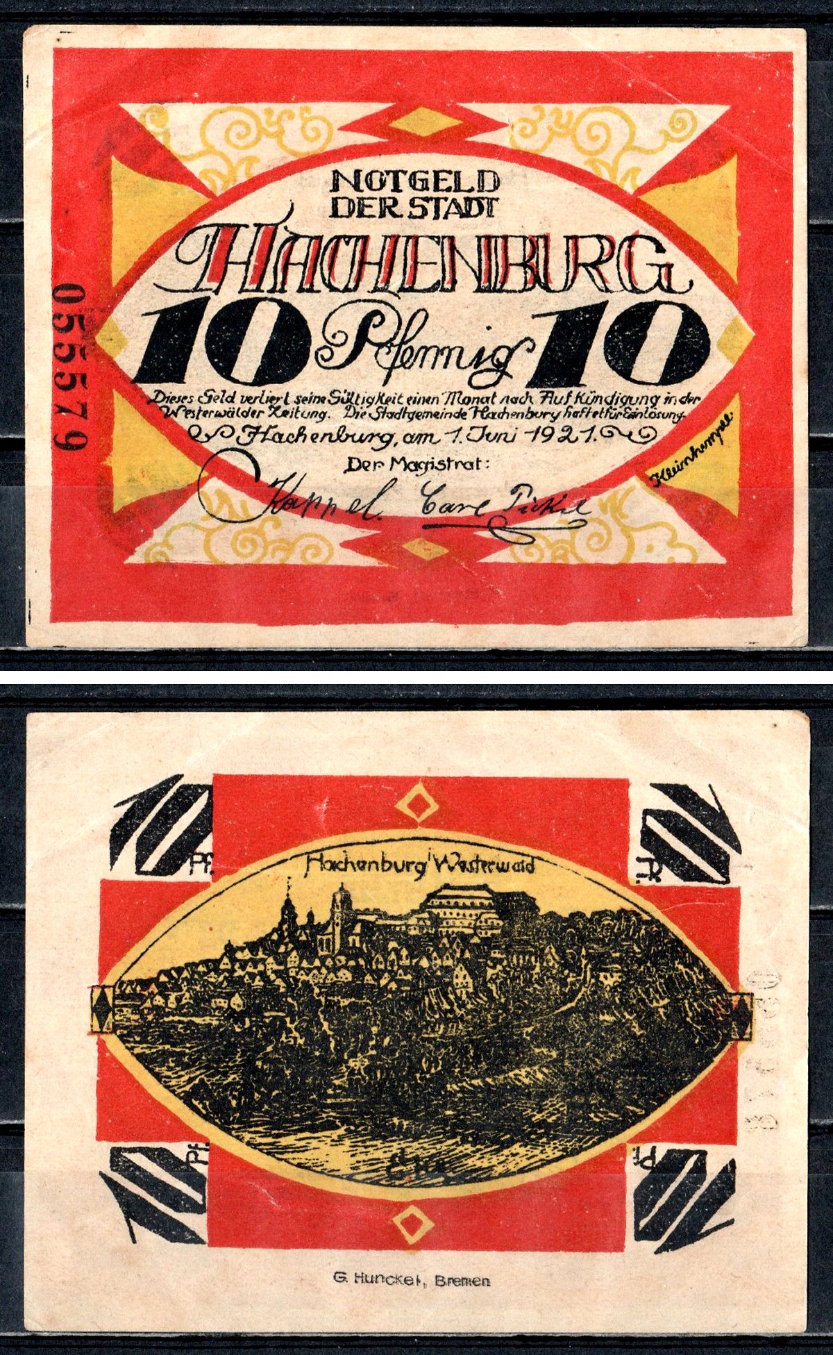 Хахенбург (Пруссия, Гессен-Нассау) 10 пфеннигов 1921 7556-73-3-1