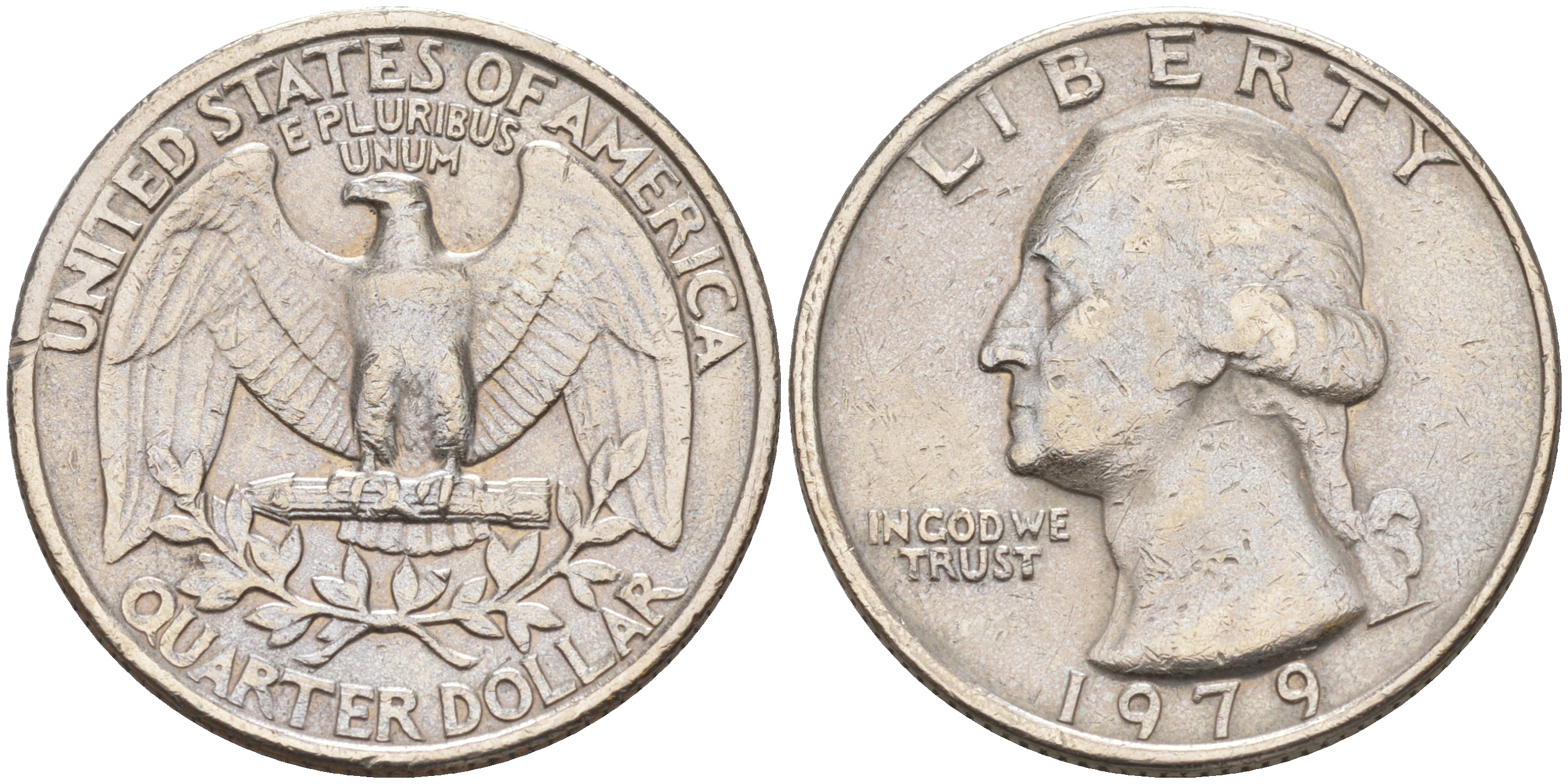 США 25 ЦЕНТОВ = КВОТЕР 1979 ВАШИНГТОН KM А164a медь плакированная медно-никелем 190-327