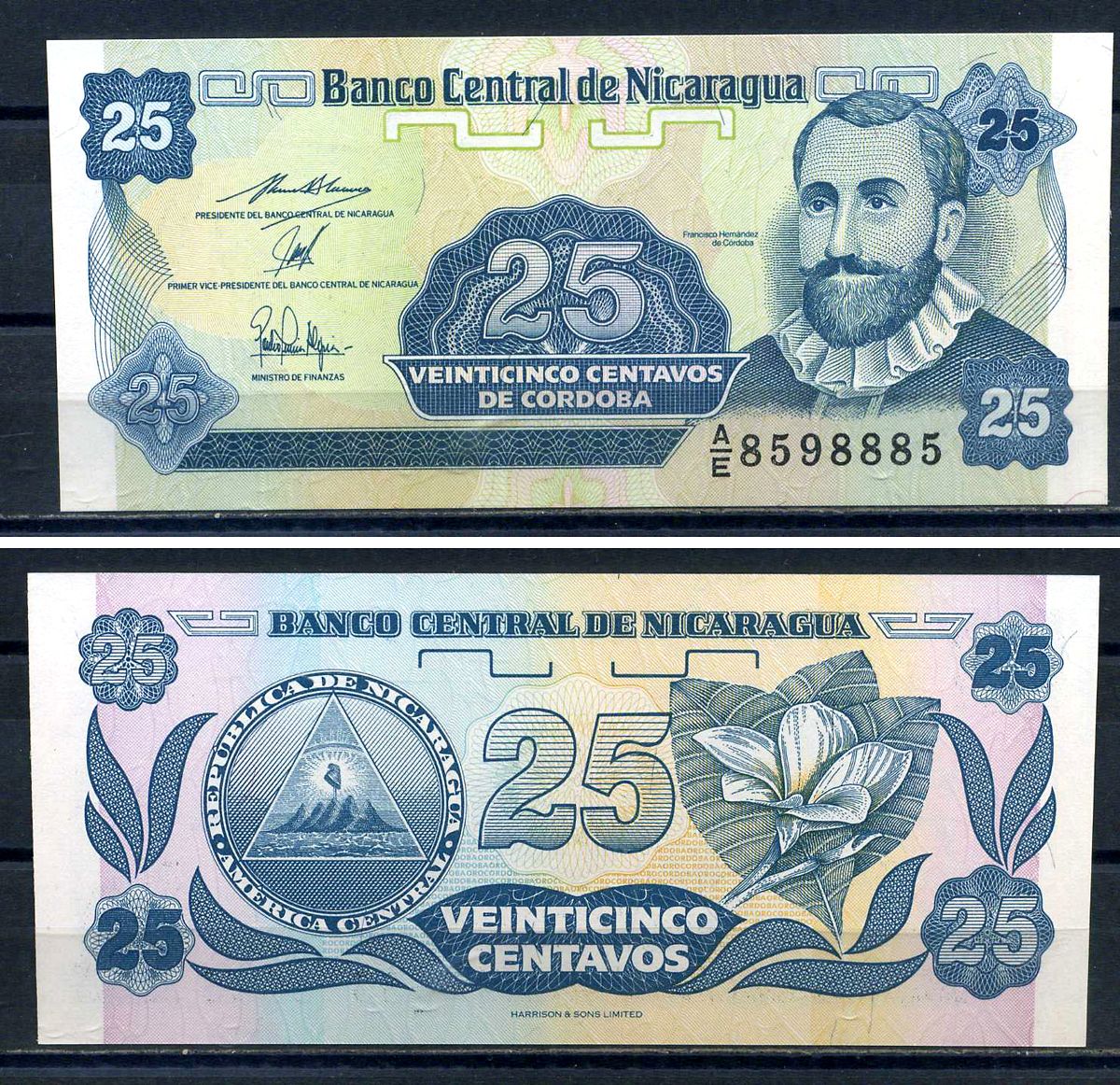 Никарагуа 25 сентаво ND (1991) Pick 170 a (2) бумага UNC (пресс) 8616-57-3-2