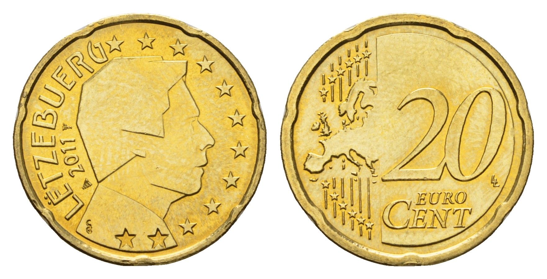 Люксембург 20 евроцентов 2011 KM 90 нордик UNC 217-736