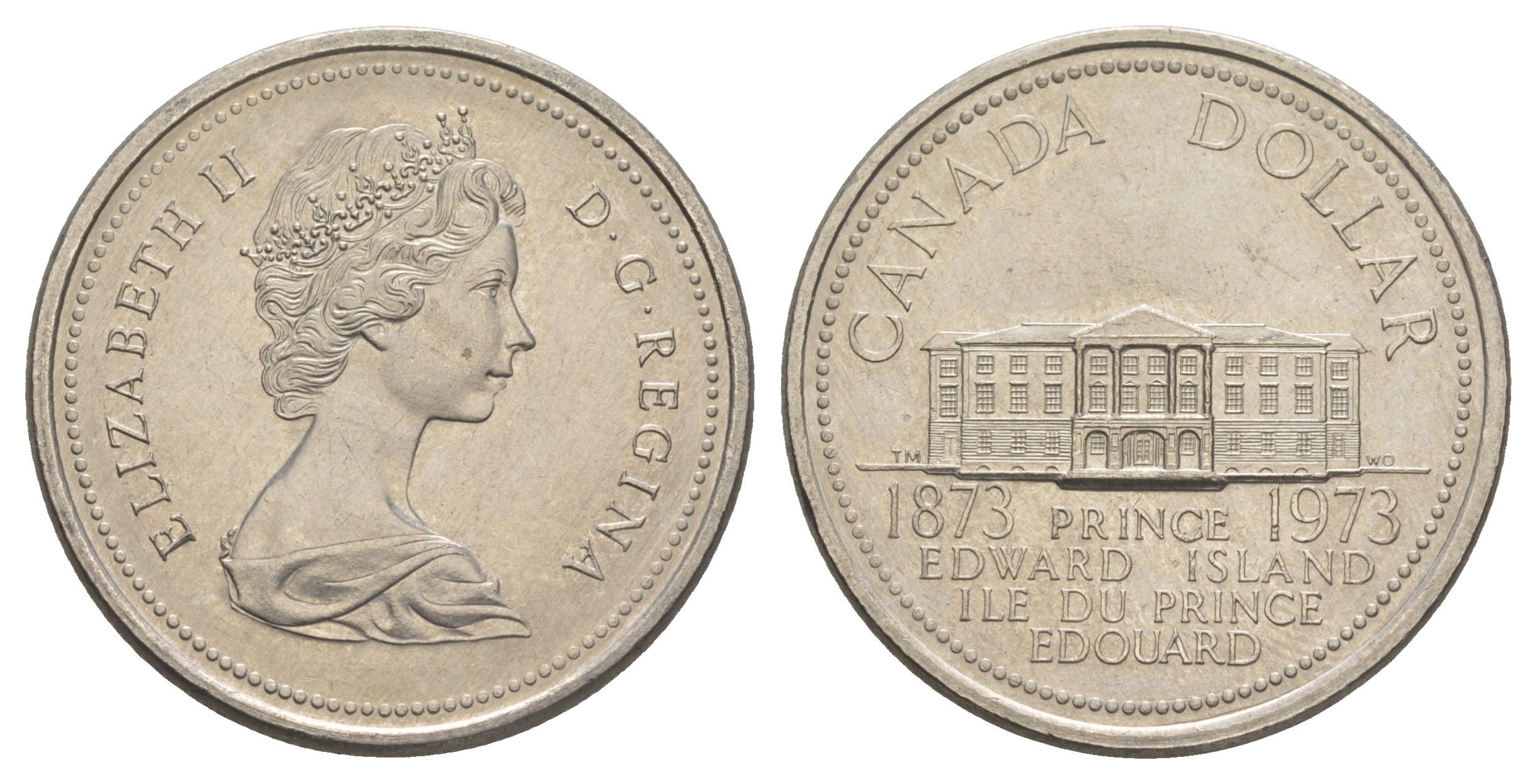 Канада 1 доллар 1973 100 лет со дня присоединения острова Принца Эдуарда KM 82 никель UNC 4653-226