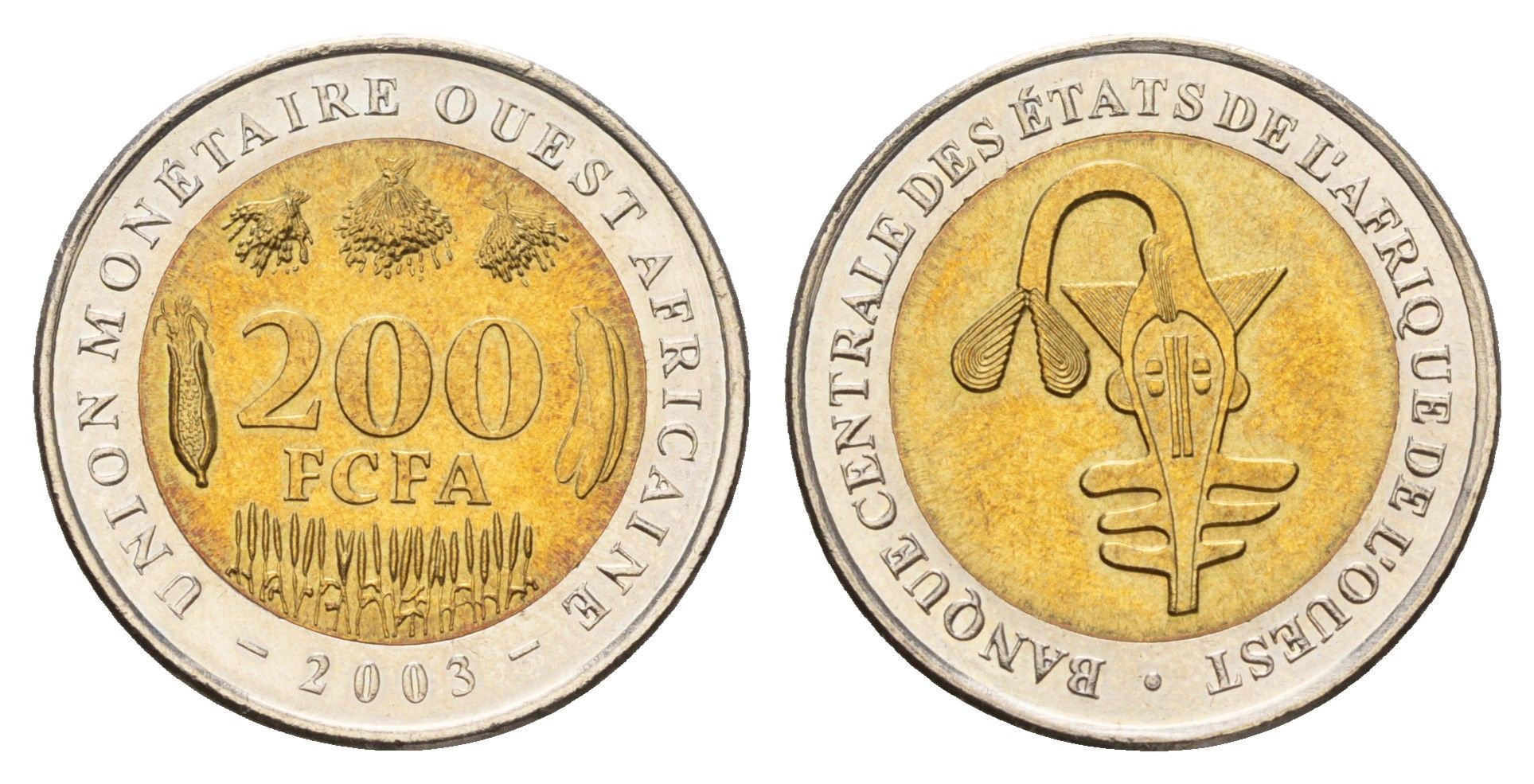 Западная Африка (BCEAO) 200 франков 2003 KM 14 биметалл UNC 4671-157