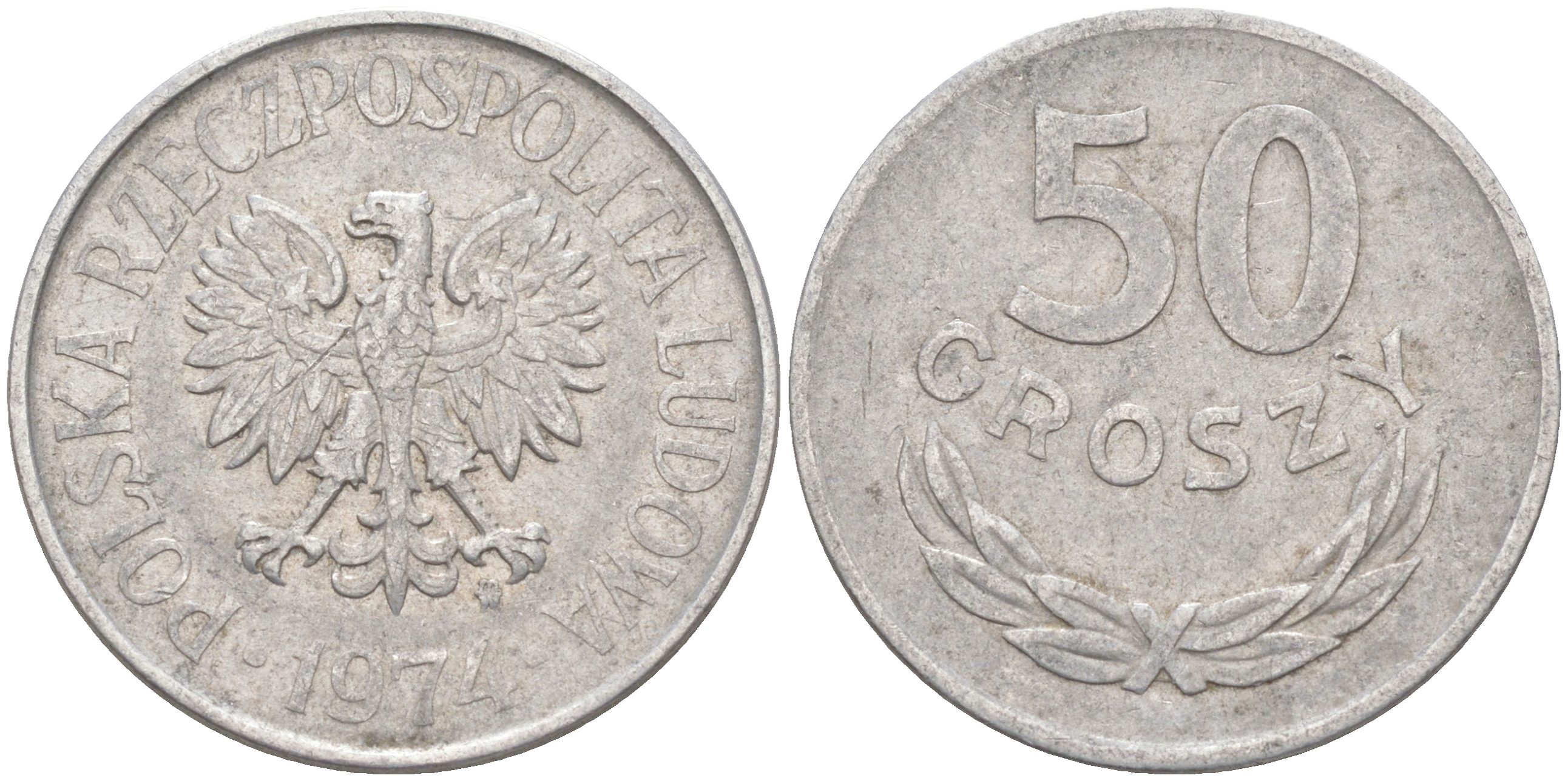 ПОЛЬША 50 ГРОШЕЙ 1974 MW KM 48.1 алюминий 106-514