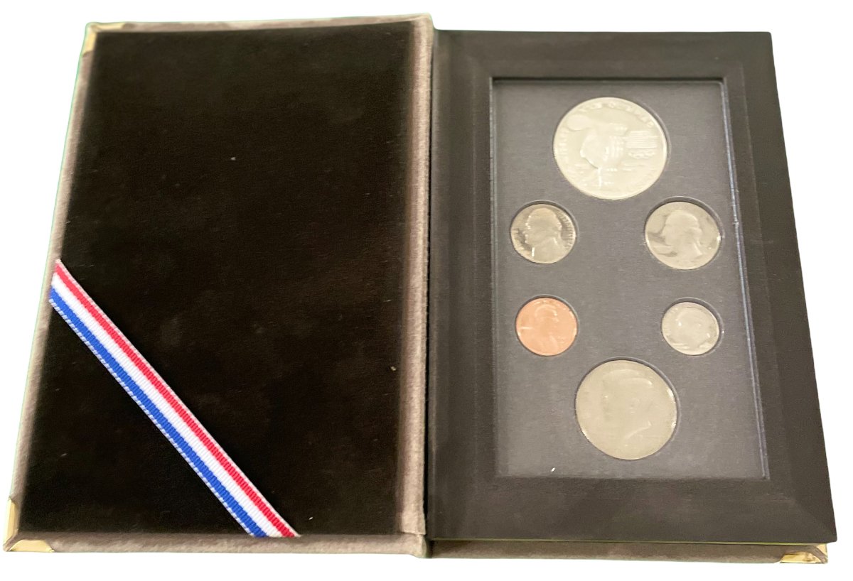 США набор из 6 монет 1983 олимпиада, дискобол, S серебро PROOF 7-4-2-20