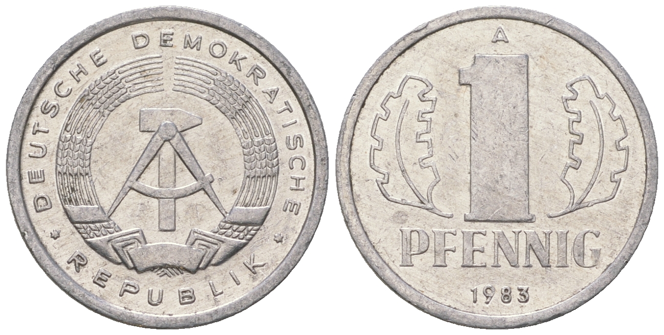 ГДР 1 пфенниг 1983 А KM 8.2 алюминий 4623-454