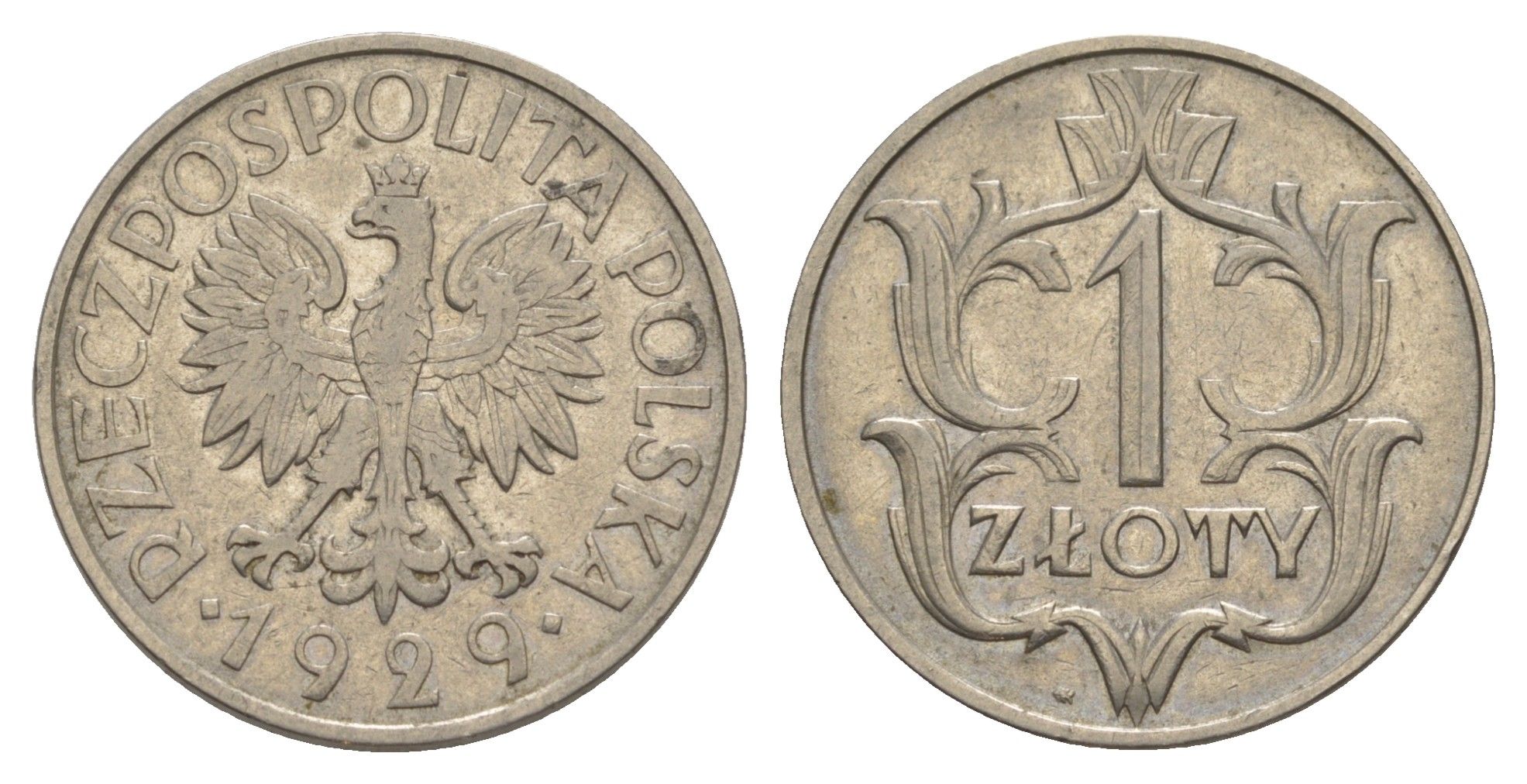 Польша 1 злотый 1929 w Y 14 никель 4646-1026