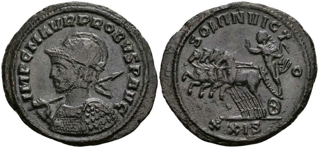 Римская Империя аврелианиан 276 - 282 Проб SOLI INVICTO Сисция about Extremely fine RIC 774 бронза 1073-3-9-3