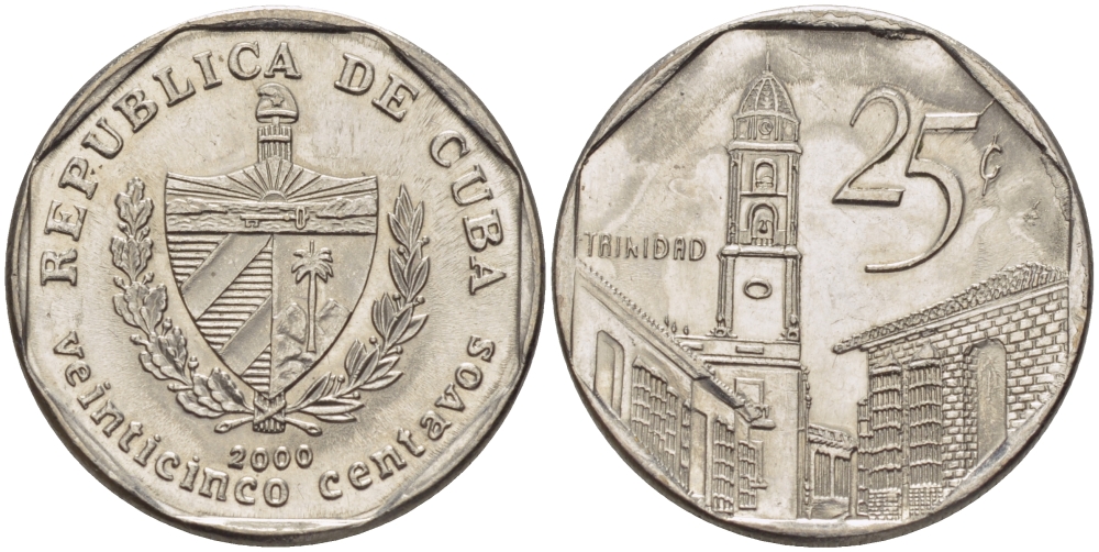 Куба 25 сентаво 2000 площадь в Тринидаде KM 577.2 сталь плакированная никелем 67-1156