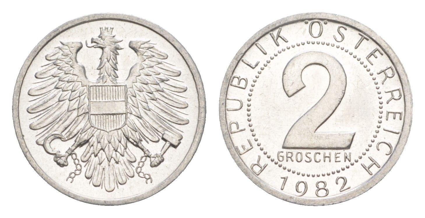 Австрия 2 гроша 1982 KM 2876 алюминий UNC 4564-1066