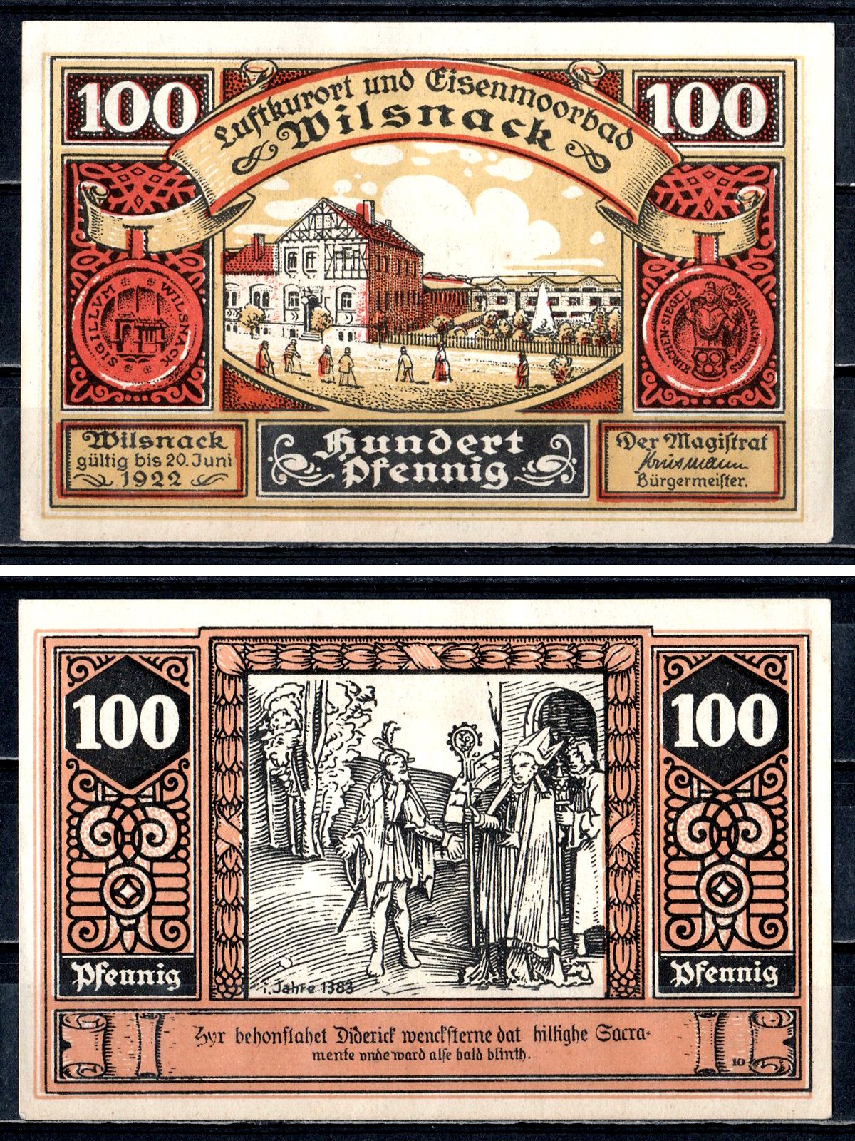 Вильснак (Пруссия, Бранденбург) 100 пфеннигов 1922 2193-46-2-1