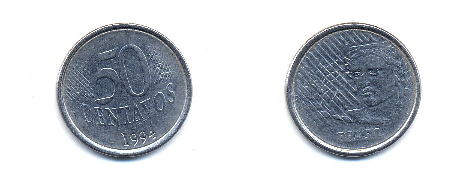 БРАЗИЛИЯ 50 СЕНТАВО 1994 ГОЛОВА СВОБОДЫ KM 635 нержавеющая сталь aUNC 76-832